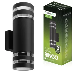   Kerti lámpa emelő fali lámpa 2x E27 12W LED felső alsó RINGO LUMILED