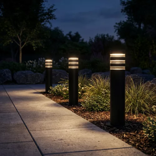 Álló kültéri kerti oszloplámpa E27 LED RINGO IP54 40cm LUMILED