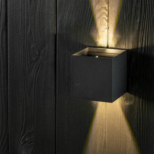 LED kerti fali lámpa 2x3W 4000K felfelé és lefelé állítható fekete PICEA LUMILED