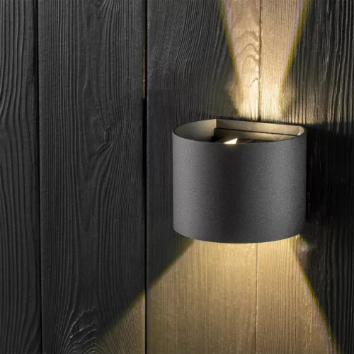 LED kerti fali lámpa 2x3W 4000K felfelé és lefelé állítható fekete PINUS LUMILED