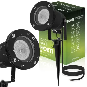   LED kerti lámpa GU10 IP65 VÍZÁLLÓ fekete 1 m kábellel HORTI LUMILED