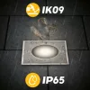 Túlfutó lámpatest süllyesztett földi lámpa GU10 IP67 IK09 négyzet alakú CATIO 2 LUMILED