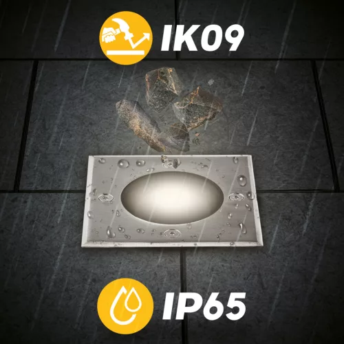 Túlfutó lámpatest süllyesztett földi lámpa GU10 IP67 IK09 négyzet alakú CATIO 2 LUMILED