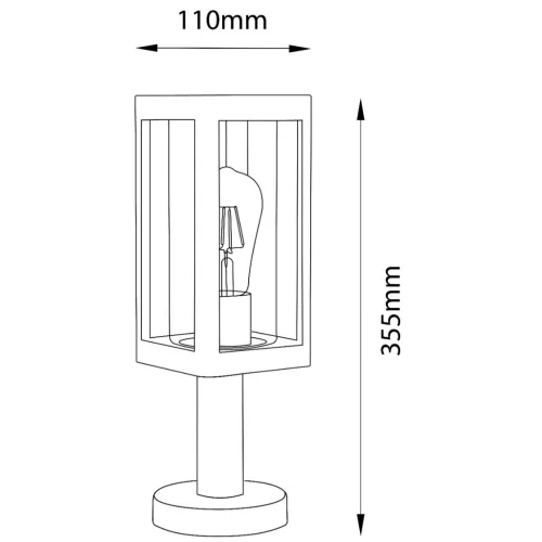 Izzó E27 fény POST 35cm QUADRA Lumiled