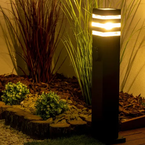 Kerti lámpa kültéri oszlopon álló LED E27 TAXUS 80cm 230V hálózati aljzattal Lumiled