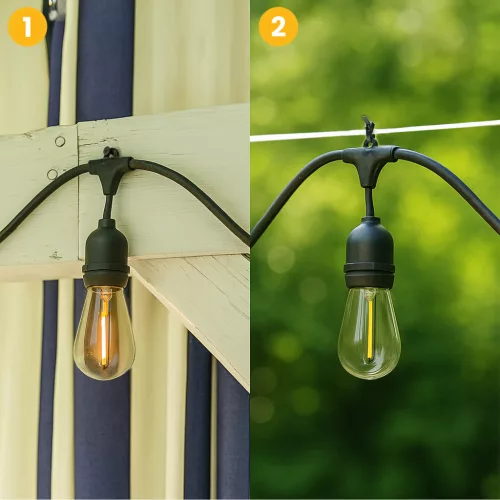 Outdoor Garden Girland MALUS fénylánc 10m 10x E27 Lumiled