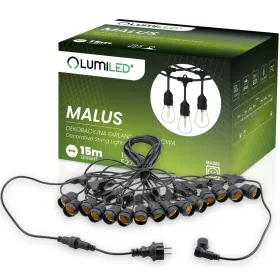 Kültéri Girland MALUS fénylánc 15m 15xE27 Lumiled