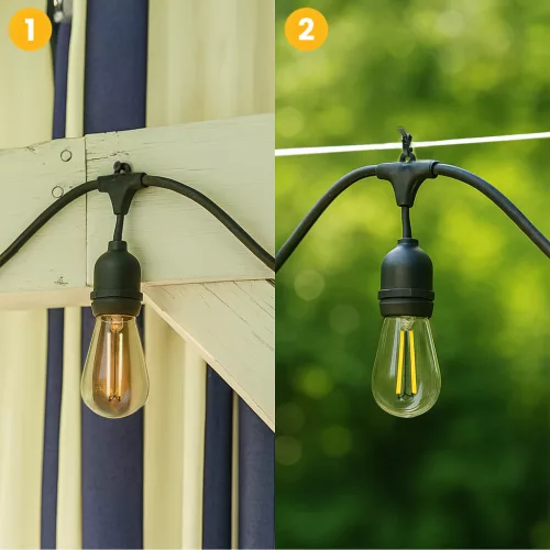 Outdoor Garden Girland MALUS fénylánc 20m 40x E27 Lumiled