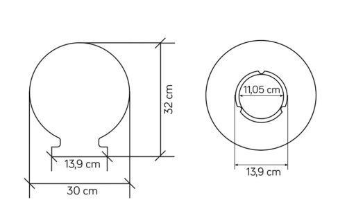 Tejes ernyő a LUMIKULA kerti lámpához, 30 cm