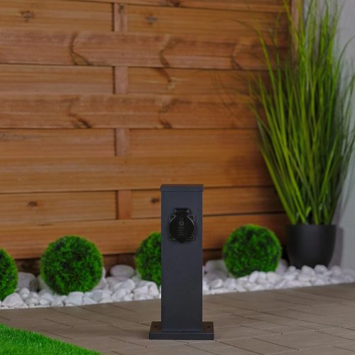 Kültéri álló kerti oszlop 230V 30cm 2x konnektor