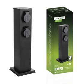   IBERI kültéri álló kerti oszlop 230V 40cm 4x LUMILED konnektor