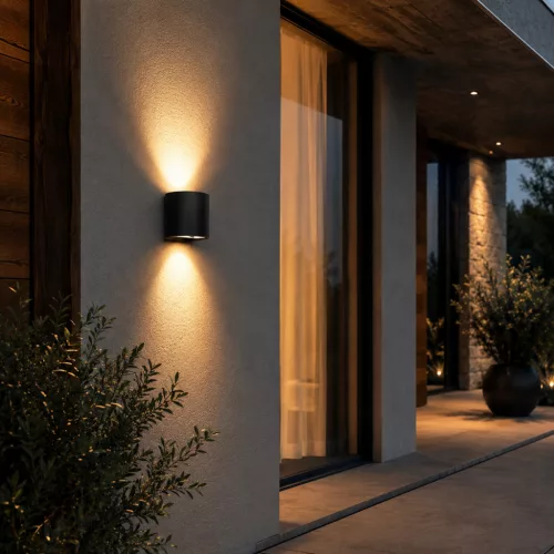 Kerti fali lámpa LED G9 állítható, kerek tetejű alsó fekete PYXIS LUMILED