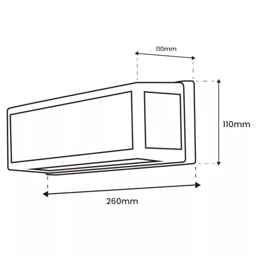 Kerti lámpa E27 Négyszögletű emelőfali lámpa DOMLO LUMILED