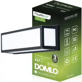   Kerti lámpa E27 Emeleti fali lámpa Téglalap alakú mozgásérzékelő DOMLO LUMILED