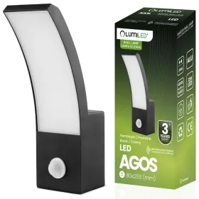   Kültéri kerti lámpa LED fali lámpa 12W 4000K mozgásérzékelő AGOS LUMILED