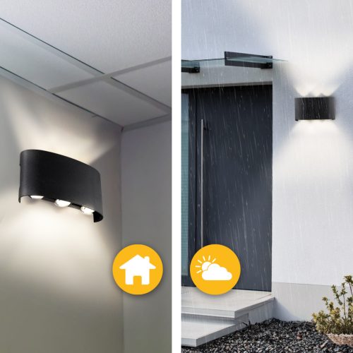 Kültéri kerti lámpa emelő fali lámpa 6W LED IP54 felső alsó KELSA LUMILED