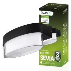   LED kültéri fali lámpa Kerti falikar meleg 4000K 5W IP54 SEVIA fekete LUMILED