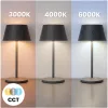 LED kerti lámpa, álló, dekoratív, asztali, éjszakai, USB, szabályozható, érintős, fekete, FIORA LUMILED