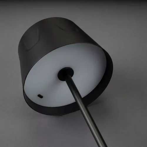 LED kerti lámpa, álló, dekoratív, asztali, éjszakai, USB, szabályozható, érintős, fekete, FIORA LUMILED