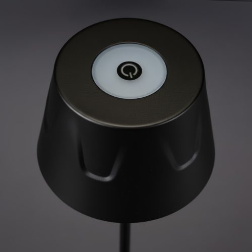 LED kerti lámpa, álló, dekoratív, asztali, éjszakai, USB, szabályozható, érintős, fekete, FIORA LUMILED