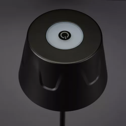 LED kerti lámpa, álló, dekoratív, asztali, éjszakai, USB, szabályozható, érintős, fekete, FIORA LUMILED