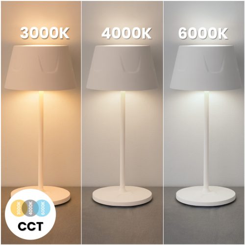 LED kerti lámpa, álló, dekoratív, asztali, éjszakai, USB, szabályozható, érintős, fehér, FIORA LUMILED