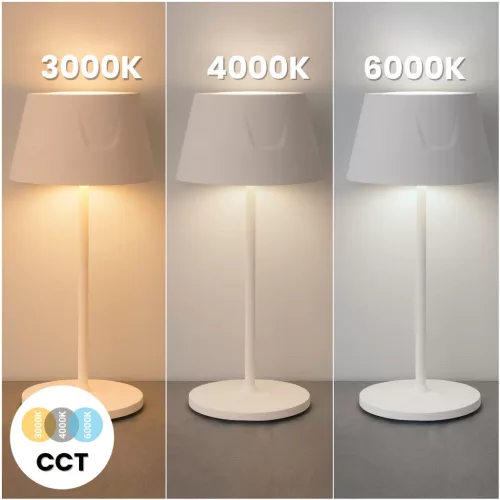 LED kerti lámpa, álló, dekoratív, asztali, éjszakai, USB, szabályozható, érintős, fehér, FIORA LUMILED