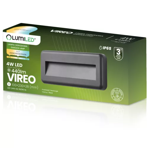 Kültéri kerti lépcső LED lámpa 4W CCT 3000-6500K IP65 homlokzati fali lámpa VIREO LUMILED