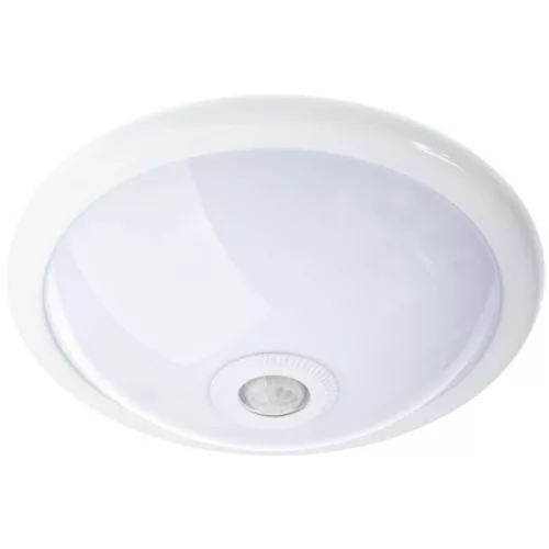 Felületre szerelt LED mennyezeti lámpa REGIS 2x E27 IP44 mozgás- és szürkületérzékelővel, fehér kerek 30 cm LUMILED