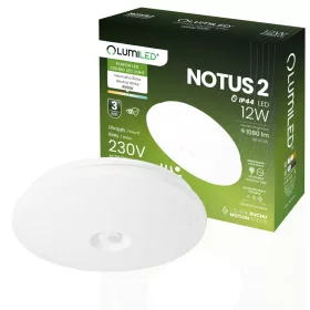   LED mennyezeti lámpa, felületre szerelt 12W NOTUS 2 kerek mozgásérzékelő IP44 25 cm LUMILED