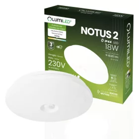   LED mennyezeti lámpa, felületre szerelt 18W NOTUS 2 kerek mozgásérzékelő IP44 33 cm LUMILED