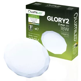   LED mennyezeti lámpa, felületre szerelt 18W IP44 kerek GLORY 2 gyémánt 33cm LUMILED