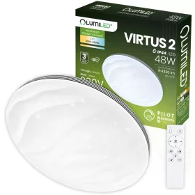   LED Mennyezeti Lámpa Felületre Szerelhető VIRTUS2 48W IP44 CCT Fehér Kerek 38cm + LUMILED TÁVIRÁNYÍTÓ