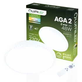   Felületre szerelt LED mennyezeti lámpa AGA2 48W IP44 CCT fehér kerek + LUMILED TÁVIRÁNYÍTÓ