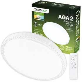   LED Mennyezeti Lámpa Felületre Szerelhető AGA2 72W IP44 CCT Fehér Kerek 50cm + LUMILED TÁVIRÁNYÍTÓ