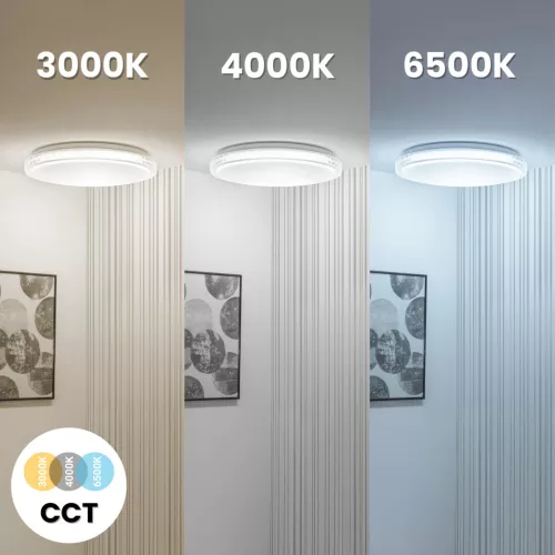 LED Mennyezeti Lámpa Felületre Szerelhető AGA2 72W IP44 CCT Fehér Kerek 50cm + LUMILED TÁVIRÁNYÍTÓ