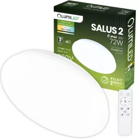   LED Mennyezeti Lámpa Felületre Szerelhető SALUS2 72W IP44 CCT Fehér Kerek 50cm + LUMILED TÁVIRÁNYÍTÓ
