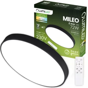   LED Mennyezeti Lámpa Felületre Szerelhető MILEO 72W IP44 CCT Fehér Kerek 50cm + LUMILED TÁVIRÁNYÍTÓ