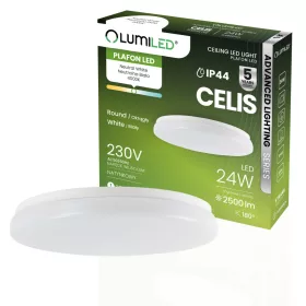   LED mennyezeti lámpa, felületre szerelt 24W 4000K 2500lm 104lm/W CELIS Round IP44 ALS LUMILED