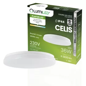   LED mennyezeti lámpa, felületre szerelt 36W 4000K 3820lm 106lm/W CELIS Round IP44 ALS LUMILED