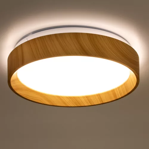 LED Mennyezeti Lámpatest Felületre Szerelhető Panel Mennyezeti Lámpatest WOODY 18W 4000K Kerek IP44 27cm LUMILED