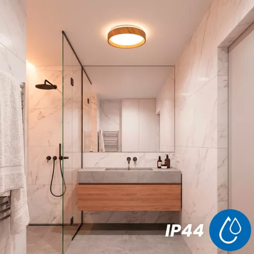 LED Mennyezeti Lámpatest Felületre Szerelhető Panel Mennyezeti Lámpatest WOODY 24W 4000K Kerek IP44 32cm LUMILED