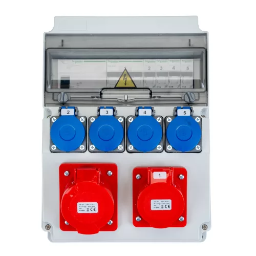 Elektromos elosztószekrény biztosítékokkal LUMIBOX1 CAJA 12M 16A/5P 32A/5P 4x230V Schuko LUMILED