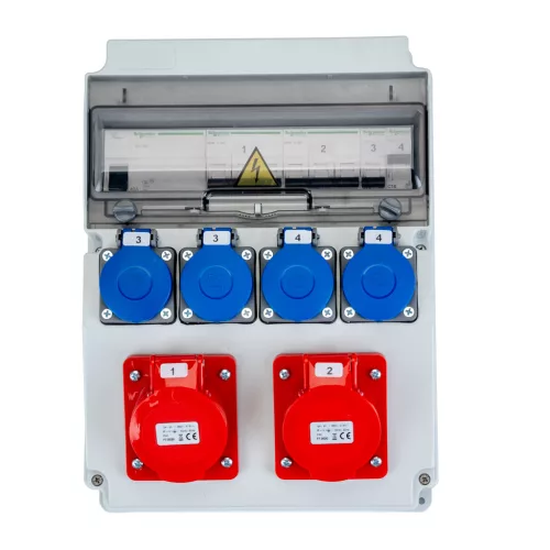 Elektromos elosztószekrény biztosítékokkal LUMIBOX2 CAJA 12M 2x16A/5P 400V 4x230V Schuko LUMILED