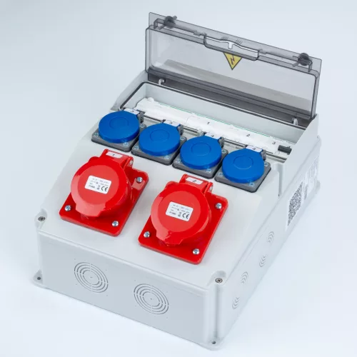 Elektromos elosztószekrény biztosítékokkal LUMIBOX2 CAJA 12M 2x16A/5P 400V 4x230V Schuko LUMILED