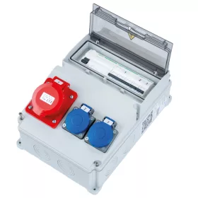   Elektromos elosztószekrény biztosítékokkal LUMIBOX3 LAGO 10M 16A/5P 400V 2x230V Schuko Lumiled