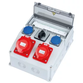  Elektromos elosztószekrény biztosítékokkal LUMIBOX4 CAJA 12M 16A/5P 32A/5P 2x230V Schuko 0/1 32A LUMILED