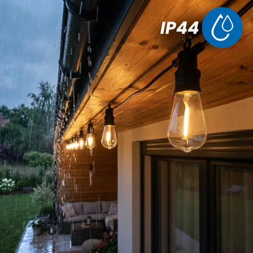 Napelemes kerti girland 20x LED dekoratív izzók 11,68m 3000K Meleg + Távirányító EREMI 2 LUMILED