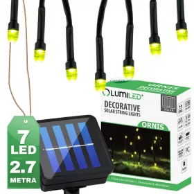   Kerti Solar Girland 7x LED dekoratív foltok Szentjánosbogarak ORNIS LUMILED