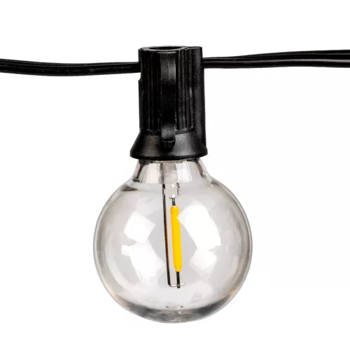 Kerti napelemes fényfüzér 12x LED dekoratív gömbökkel 6,55m 2700K meleg fehér + távirányító CALLIS2 LUMILED